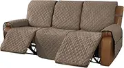 MeilleMaison Recliner Sofa Slipcover Couch Covers for 3 Cushion Couch, Non Slip Reclining Sofa Cover with Elastic Straps, Dogs, Pets (3 Seater, Taupe/Beige) (MMCLKR03C2)