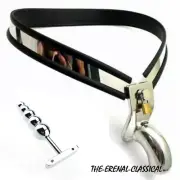 Male Chastity Belt Cage Pants with Stainless Steel Chastity Device Lock for Men