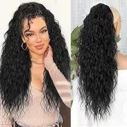 30 Inch Claw Curly Ponytail Extension Long Curly Pony Tail Clip in Ponytail Hair Extensions Synthetic Hairpiece for Daily Party Use (1B#)