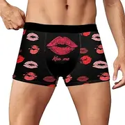 [Generic] Valentine's Day Underwear Mens Cotton Boxer Briefs Breathable Hipsters Trunk Funny Custom Boxers Shorts