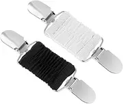 [KALIONE] Pack of 2 Dress Cinch Clip Cardigan Clip Elastic Clips Pullover Clips Vintage Pullover Clips Dress Clips Back RCA Cardigan Collar Clips Waist Cincher Clip for Women Adjustment Clip for Sweater,