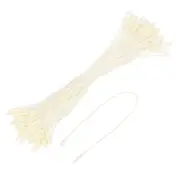 Cotton Hang Tag String Snap Lock Pins Beige 7.8 Inch Pack of 100
