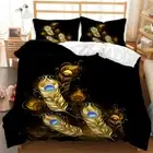 Golden Feather Duvet Cover Doona Cover Double Queen Bedding Set Quilt Cover NEW
