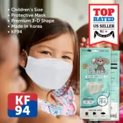 2 Pack KF94 WHITE Protective Face Mask Kids Children KFDA Approved Korean Pkg