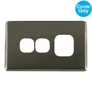 QCE Single Powerpoint + Extra Switch Aluminium Brushed Silver Metal Cover