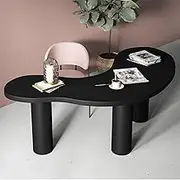 HOLGVE Meeting Table, Black Conference Room Desk, Creative Styling Podcast Office Computer Desk, Wooden Training Table, Table Thickness 5CM Seminar Table