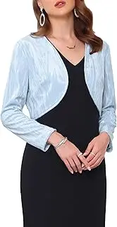 [WOMLAYOUT] Women's Evening Shrug Velvet Gilding Long Sleeve Open Front Elegant Cocktail Bolero