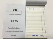 50x Small Size Duplicate Carbonless Restaurant Docket Book ST02 85x150mm