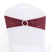 Sparkly Sequin Lycra Chair Sash - Burgundy Red