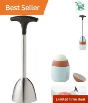 Compact and Lightweight Stainless Steel Egg Topper for Effortless Kitchen Use