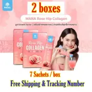 2 x Mana Rose Hip Collagen Powder Drink Brightening Skin Anti-oxidant 7 Sachets