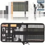 KALOUR 54-Pack Sketch Drawing Pencils Kit With SketchbookInclude GraphiteCharcoal Pencils And Artists ToolsPro Art Drawing Supplies For Adults Students Beginne