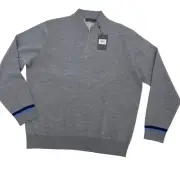 G/FORE Mens Size XL Merino Wool Quarter Zip Sweater Gray V Neck G4MS22S24 NEW