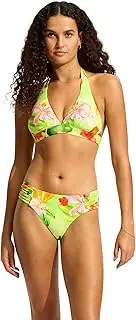 [Seafolly] Women's Standard Ruched Side Retro Hipster Full Coverage Bikini Bottom Swimsuit
