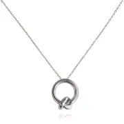 Culturesse Manon Solid Knot Pendant Necklace Rhodium Plating Sterling Silver