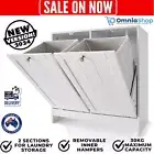 Double Door White Laundry Cabinet Tilt-out Laundry Hamper Storage Cabinet