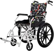 Wheelchair Aluminum Alloy Folding Wheelchair Lightweight Wheelchair Thickened Soft Seat Wheelchair Easy Storage Outdoor Sports Wheelchair Beach Wheelchair