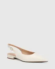 Mera Off White Leather Slingback