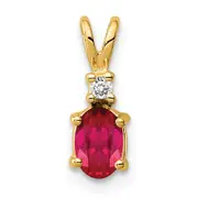 14k 6x4mm Oval Ruby AA Diamond pendant