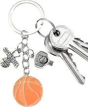 [Generic] Basketball Keychain - Unique Basketball Keychain - Creative Basketball Keychain, Metal Basketball Keychain for Men and Women