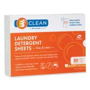 Boulder Clean 607476EA Laundry Detergent Sheets - Free & Clear (40/PK) New