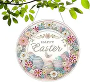 Générique Easter Egg Crystal Art Kit, Crystal Easter Painting Kits, Rhinestones Ornament Kit, Arts Painting for Enthusiasts, Crystals Art for Women, (23.9 x 23.9 cm/9.41 x 9.41 inch) Multicoloured