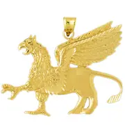 14K Gold Griffin Pendant