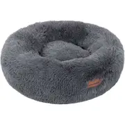 Paws & Claws 70cm x 70cm Large Calming Plush Pet/Dog Round Bed/Mattress Grey
