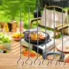 20pcs Reusable Stainless Steel Barbecue Skewer Ringed BBQ Skewers Garden