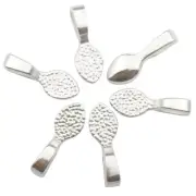 200 Shiny Silver Glue on Bails for Pendant Making Jewelry Bails