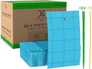 [Catchmaster] GRO Blue Sticky Trap 72PK, Outdoor Insect Trap, Protect Live Plants Indoor, Bug, Thrips, & Fruit Fly Trap, Glue Traps for Home, Farm, Garden, Hydroponics, & Greenhouse, Pest Control