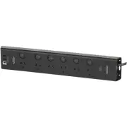 Work Bench 6 Way Surge Protected Individual Switch Power Board with 2 x USB