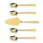 NEW Splayds Gold Mirror-Finish Cake Server & Splayd Set 5pce