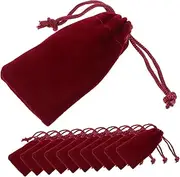 GARVALON 50pcs Drawstring Jewelry Storage Bags Flocking Pouches for Earrings Wedding Party Favors Portable Soft Material