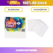 20 x Canvas Panel 10.2x10.2cm White Canvas Boards Oil Painting Cotton Blank Art