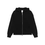 [Calvin Klein] Calvin Klein Logo-embroidered Zip-up Hoodie S BLACK