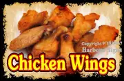 DECAL (Choose Your Size) Chicken Wing Food Sticker Restaurant Concession