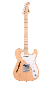 Essex TL Thin Line Style Electric Guitar S-S Natural Gloss Swamp Ash