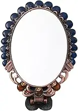Vintage Folding Travel Makeup Mirror with Peacock Design Handheld Vanity Mirror for Go Touch Ups with Superb Craftsmanship