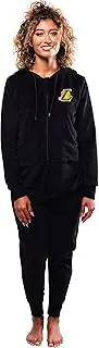 Ultra Game NBA Women's Sleepwear Super Soft Fleece Onesie Pajama Hooded Jumpsuit