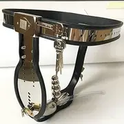 dnofowl SM Chastity Belt For Men With Catheter And Anal Plug Chastity Belt Man Chastity Cage Male Bondage Cock Cage SM Sex Toys For Men(70-80cm)