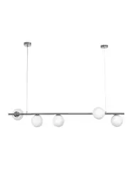 Helix 5 Light Bar Pendant in Chrome with Gloss Opal Glass