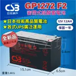 電電工坊 全新 CSB GP1272 12V-7.2AH 免保養鉛酸密閉電池 不斷電蓄電池 同RT1270、GP1270