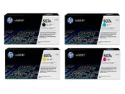 4 Pack HP 507A Genuine Toner Cartridges CE400A-CE403A