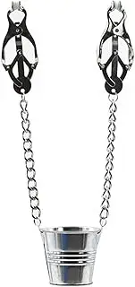 XIONGHAO Metal nipple clamps chain with weight bucket, sexy nipple clamps nipple clamps nipple stretcher nipple stretcher clitoris labia breast clip SM bondage erotic sex toys for women