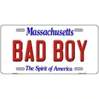 Bad Boy Massachusetts Metal Novelty License Plate