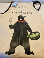 Funny Men's BBQ Bear Naked Chef's Grilling Cooking Apron Alaska Souvenir Hatley