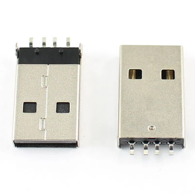 100Pcs USB 2.0 4 Pin Type A AM SMT SMD Plug Male Socket Connector For DIY