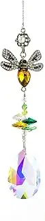 Crystal Suncatchers,Crystal Colorful Bee Rhinestones Suncatcher,Rainbow Maker Crystal Suncatchers,Crystal Prism Sun Catcher for Window,for Home,Chandeliers,Garden,Christmas Tree Decoration