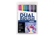10pc Tombow Dual Brush Fine Pen Marker Water-Based Sketching Drawing Set Galaxy